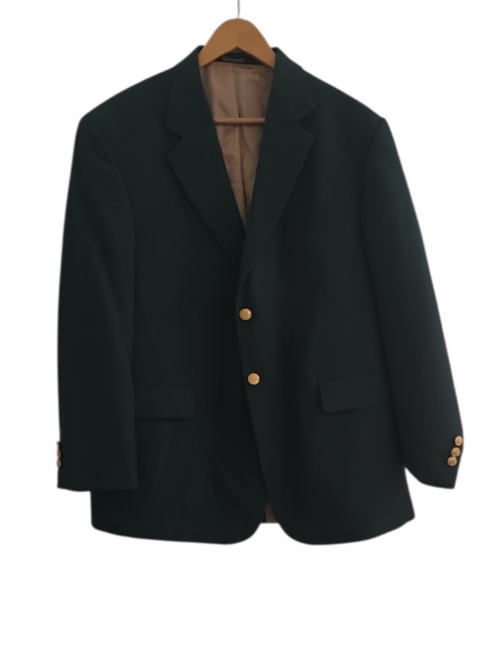 Stafford Green Blazer Gold Button 42S Vintage Wool Sport Coat Preppy Golf Inspo - Picture 2 of 16
